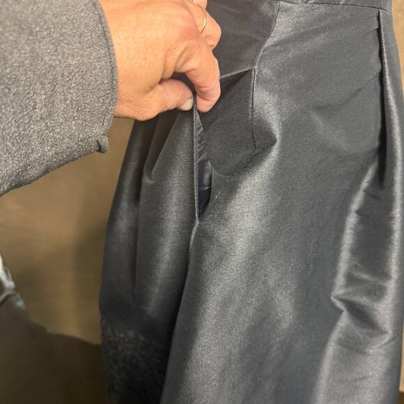 Monique Lhuillier ML Collection Black High-Low Lace Hem Gown – Size 10 - Picture 10 of 13